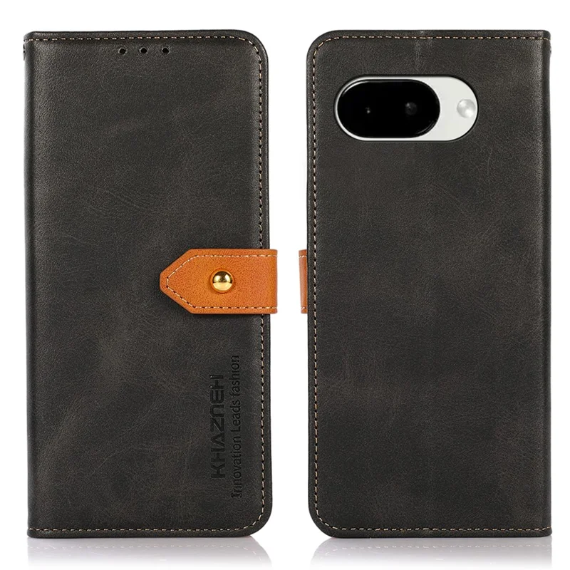 KHAZNEH For Google Pixel 10a Wallet Phone Case Stand Leather Flip Cover - Black