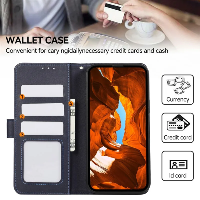 Phone Case For Motorola Moto G67 Power 5G  /  G57 Power 5G RFID Blocking Flip Leather Phone Cover - Blue