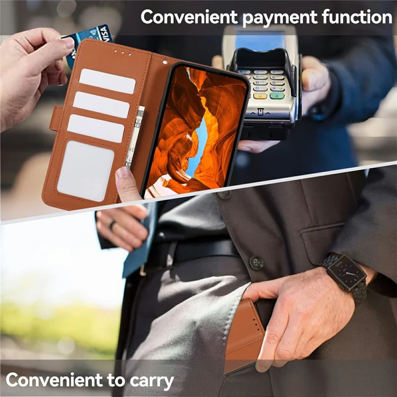 For Google Pixel 10a Case RFID Blocking Flip Leather Phone Cover - Brown