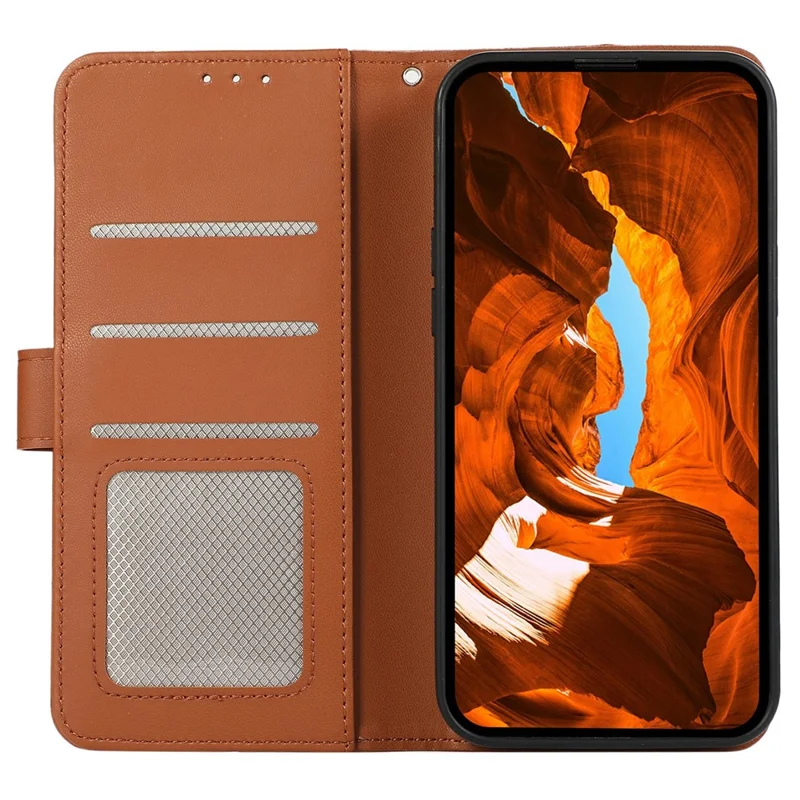 Funda de Teléfono para Xiaomi Redmi K90 Pro Max 5G / Poco F8 Ultra, Funda Abatible de Cuero con Bloqueo RFID - Marrón