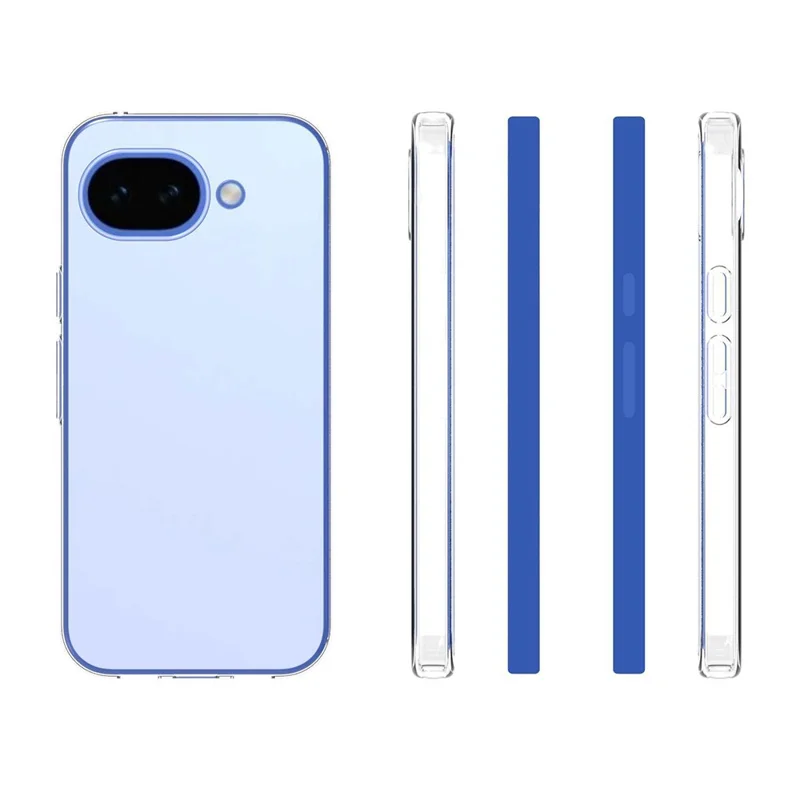 För Google Pixel 10a genomskinlig TPU-telefonlåda mot repor + 2,5D böjd kantskärmskydd