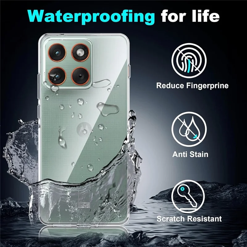 Przezroczysta obudowa z TPU na Motorola Edge 70 5G antyrysik + folia ekranowa z 2,5D łukowym brzegiem