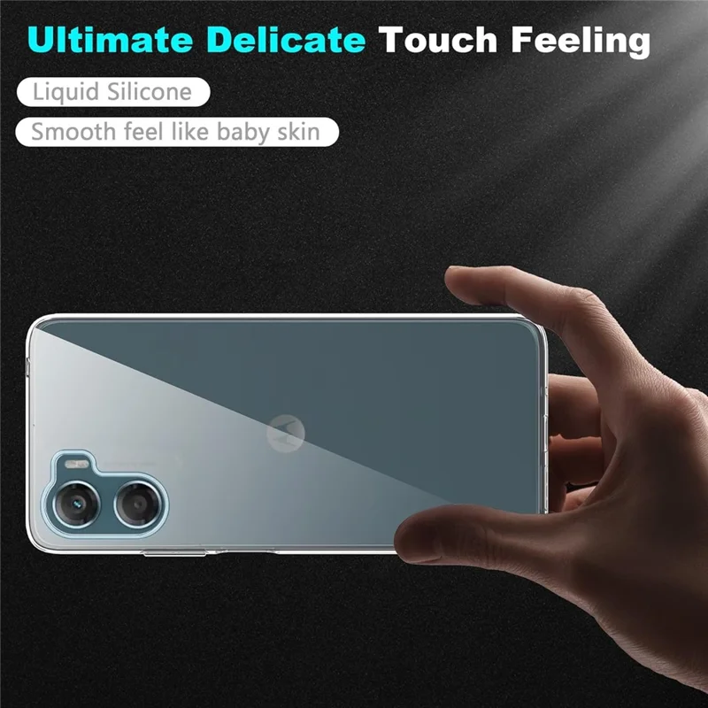 Przezroczysta obudowa z tworzywa TPU chroniąca przed zarysowaniami do Motorola Moto G06 4G + folia ekranowa z hartowanego szkła z zaokrąglonymi krawędziami 2.5D