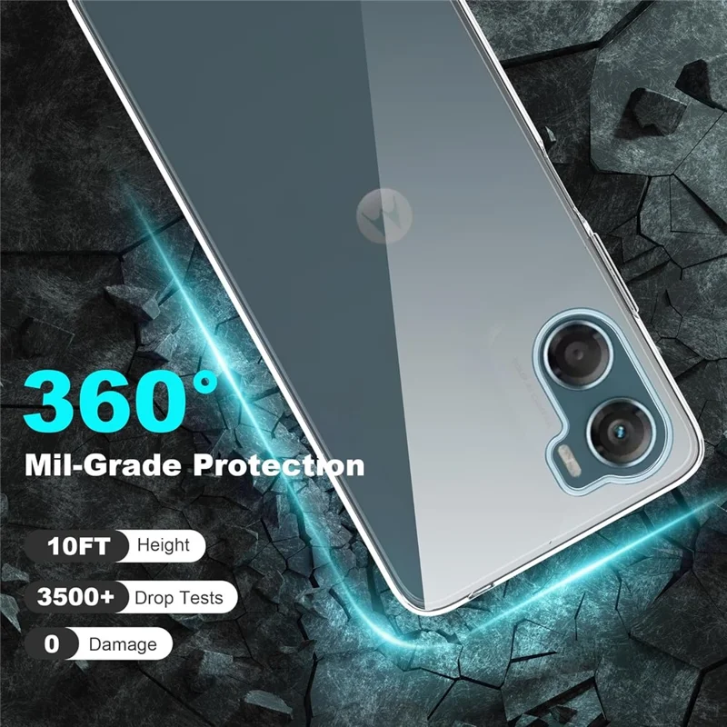 Przezroczysta obudowa z tworzywa TPU chroniąca przed zarysowaniami do Motorola Moto G06 4G + folia ekranowa z hartowanego szkła z zaokrąglonymi krawędziami 2.5D