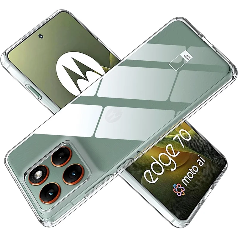 Coque pour Motorola Edge 70 5G, housse de téléphone transparente en TPU cristal antitraces