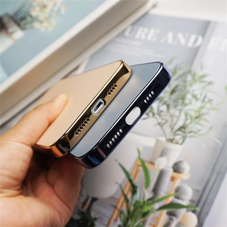 Tampa de PC+TPU Para Iphone 13 Pro 6,1 Polegadas, Cover de Proteção Anti-drop Electroplatado AG Caixa de Telefone Fosco - Cinza