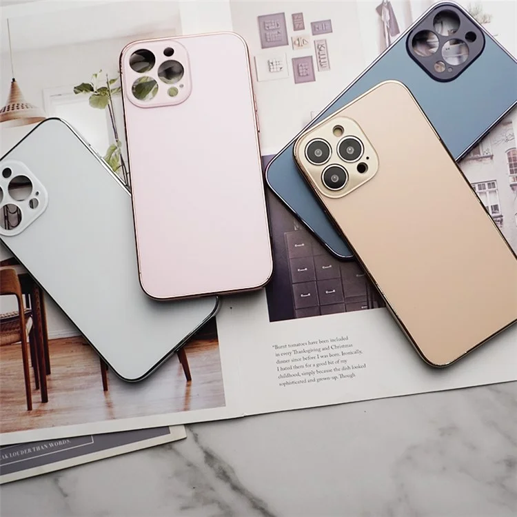 Tampa de PC+TPU Para Iphone 13 Pro 6,1 Polegadas, Cover de Proteção Anti-drop Electroplatado AG Caixa de Telefone Fosco - Cinza