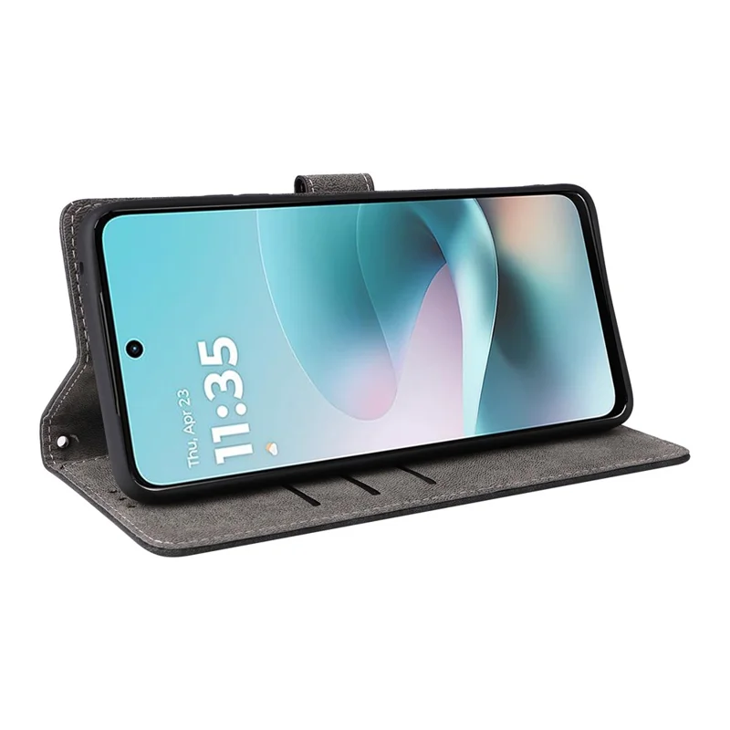 Leather Case for Motorola Moto G67 Power 5G / G57 Power 5G / G57 5G Wallet RFID Blocking Phone Cover Stand with Strap - Black