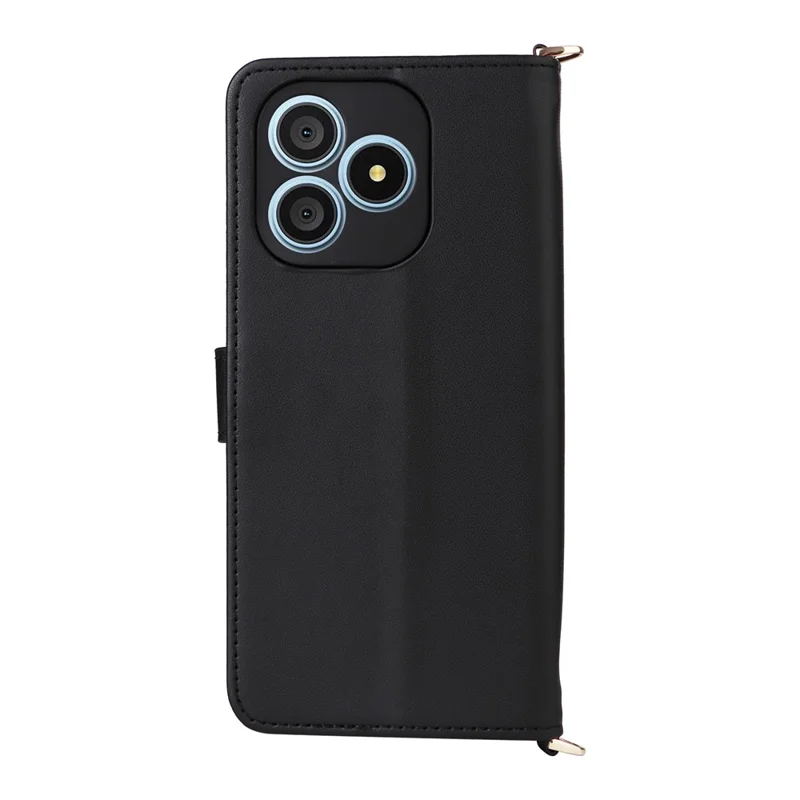 Funda de Cuero para Blackview Wave 9C con Soporte, Cartera y Correa de Hombro/Muñeca - Negro
