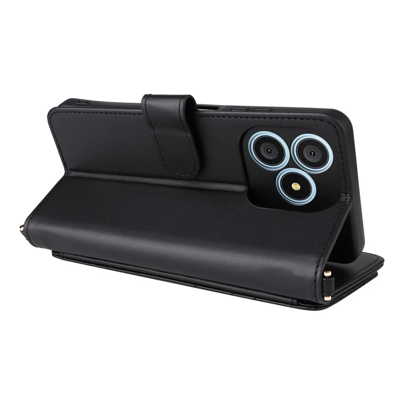 Funda de Cuero para Blackview Wave 9C con Soporte, Cartera y Correa de Hombro/Muñeca - Negro