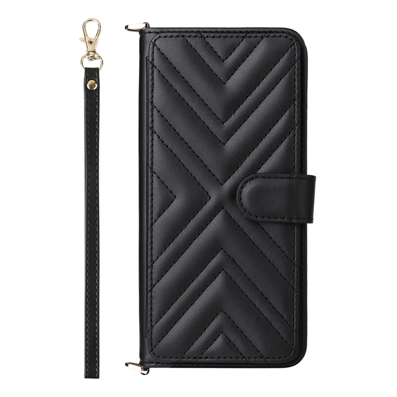 Funda de Cuero para Blackview Wave 9C con Soporte, Cartera y Correa de Hombro/Muñeca - Negro