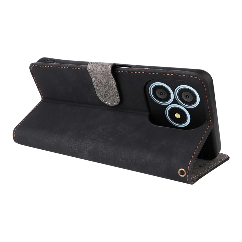 For Blackview Wave 9C Case Wallet RFID Blocking PU Leather Phone Cover Stand with Strap - Black