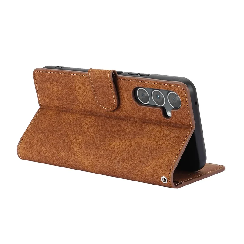 Obudowa na Samsung Galaxy A17 5G / A17 4G / A26 5G, pokrowiec z syntetycznej skóry PU z portfelem i podstawką - brązowy