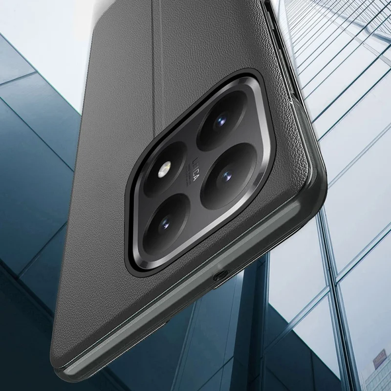 For Xiaomi 15T Phone Case Folio Flip PU Leather Stand Cover - Black