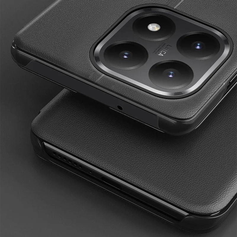 For Xiaomi 15T Phone Case Folio Flip PU Leather Stand Cover - Black