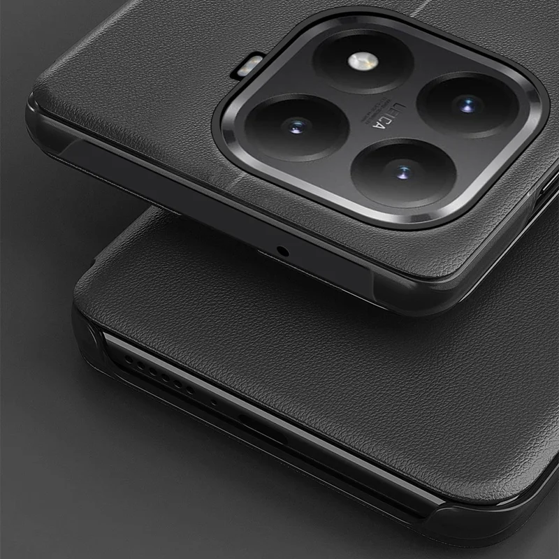 For Xiaomi 15T Pro Phone Case Folio Flip PU Leather Stand Cover - Black