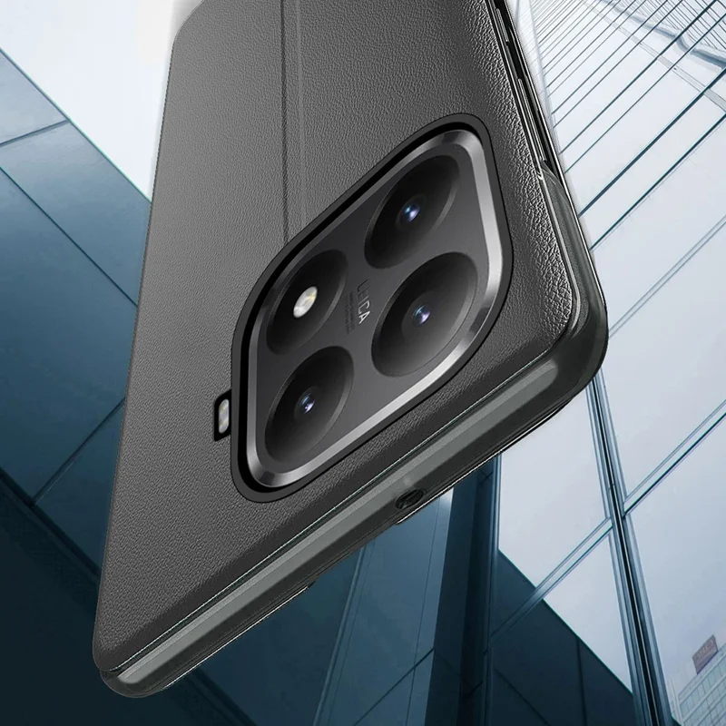 For Xiaomi 15T Pro Phone Case Folio Flip PU Leather Stand Cover - Black