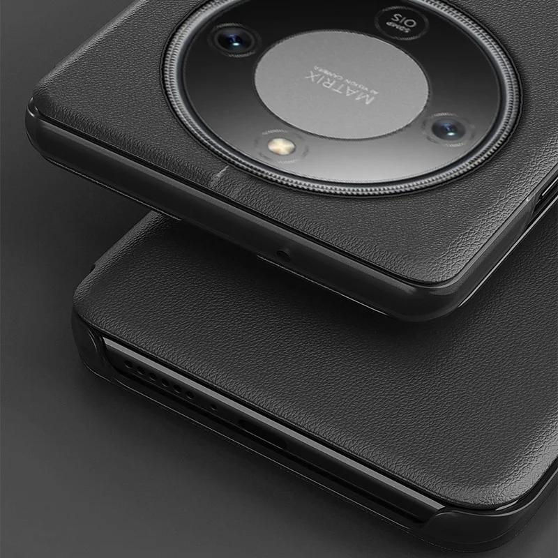 Cover per Honor X9d 5G, Custodia a Libro in PU Pelle con Supporto - Nero