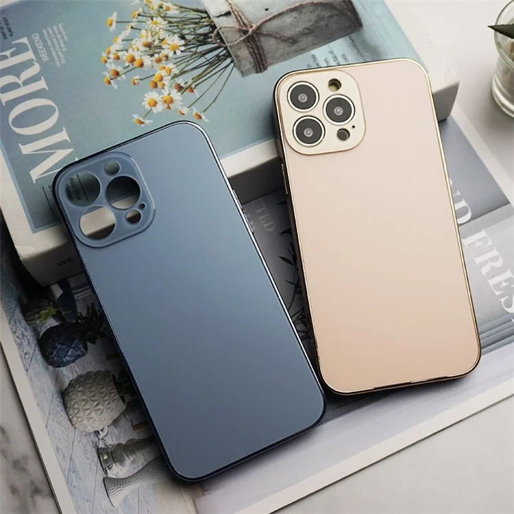 Couverture pc + Tpu Pour Iphone 14 Pro Max, AG Matte Electroplated Protective Shell Phone Protector Case - Violet Foncé