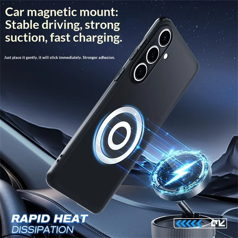 Чехол для Samsung Galaxy S24 с отводом тепла на основе графена и латуни, силиконовый поликарбонатный чехол с поддержкой магнитного автомобильного держателя