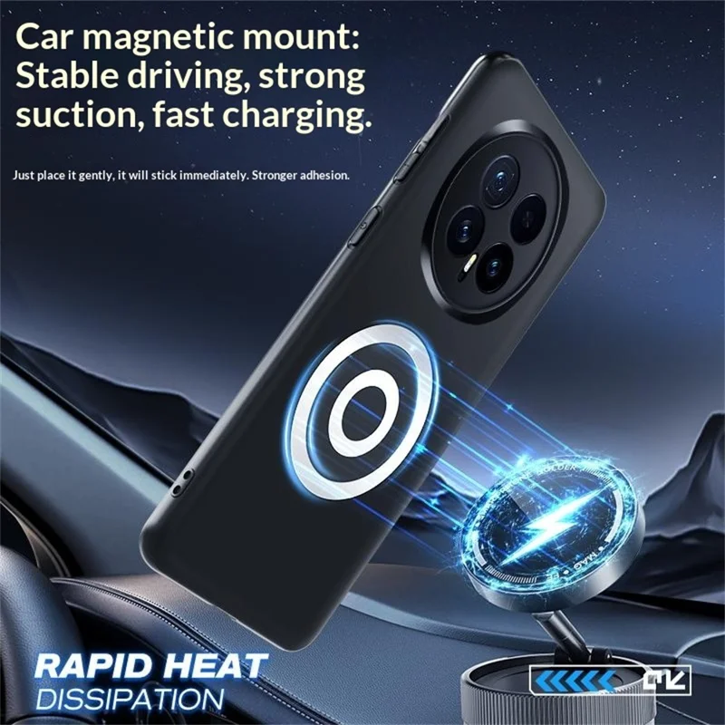 For Honor Magic8 5G Case Graphene + Brass Heat Dissipation Silicone PC Phone Cover Support Magnetic Car Mount