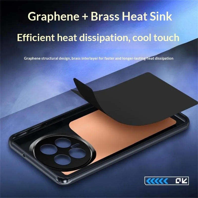 For Honor Magic8 5G Case Graphene + Brass Heat Dissipation Silicone PC Phone Cover Support Magnetic Car Mount