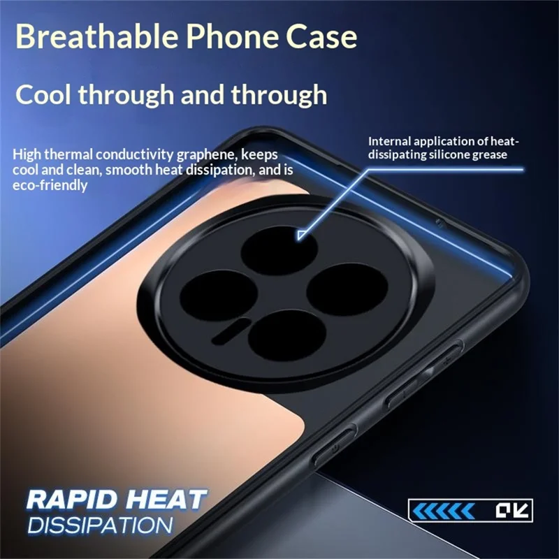 For Honor Magic8 5G Case Graphene + Brass Heat Dissipation Silicone PC Phone Cover Support Magnetic Car Mount