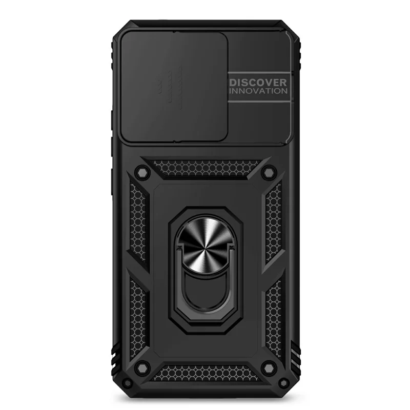 For Xiaomi 15T Case PC + TPU Phone Cover with Lens Protection Kickstand - Black