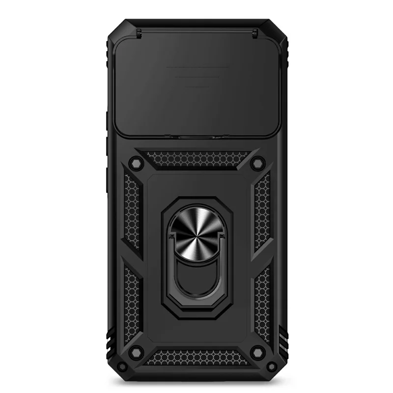 Til Xiaomi 15T Pro Case PC + TPU Telefonbeskyttelse med Linsbeskyttelse og Støtteben - Sort
