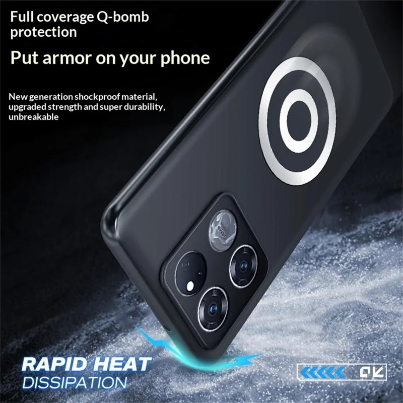 For OnePlus Ace Racing 5G Case Graphene + Brass Heat Dissipation Silicone PC Phone Cover Support Magnetic Car Mount