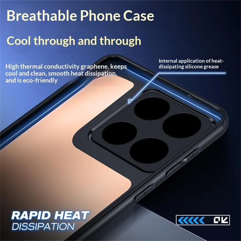 For OnePlus Ace Racing 5G Case Graphene + Brass Heat Dissipation Silicone PC Phone Cover Support Magnetic Car Mount