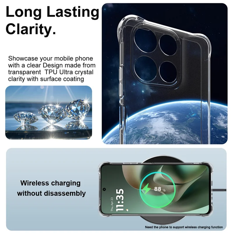 Futera IMAK do Motorola Moto G57 Power 5G / G67 Power 5G, obudowa TPU, pokrowiec na telefon, ochrona przed wstrząsami z funkcją airbagu