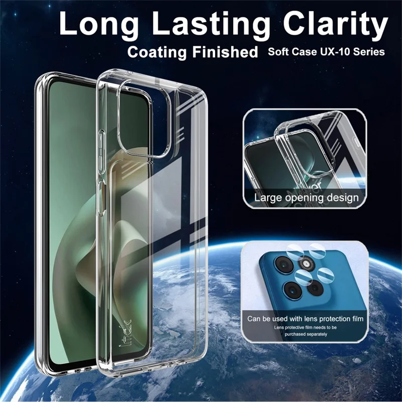 IMAK UX-10 Series For Motorola Moto G57 Power 5G  /  G67 Power 5G Clear Phone Case Soft TPU Mobile Back Cover