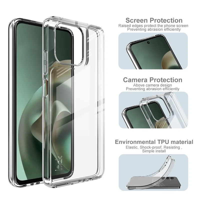 IMAK UX-10 Series For Motorola Moto G57 Power 5G  /  G67 Power 5G Clear Phone Case Soft TPU Mobile Back Cover