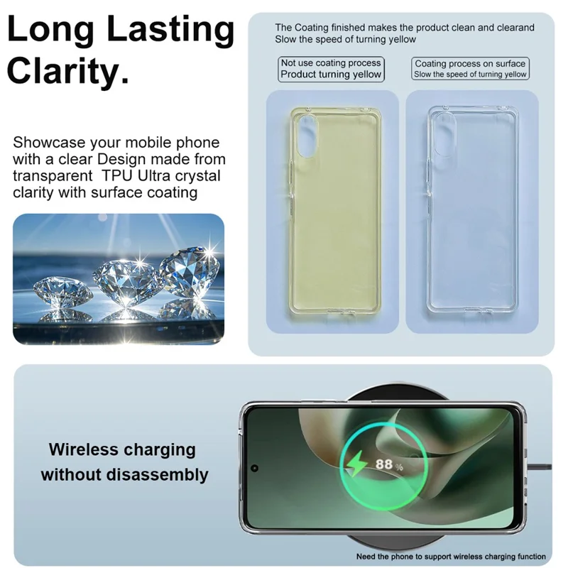 IMAK UX-10 Series For Motorola Moto G57 Power 5G  /  G67 Power 5G Clear Phone Case Soft TPU Mobile Back Cover