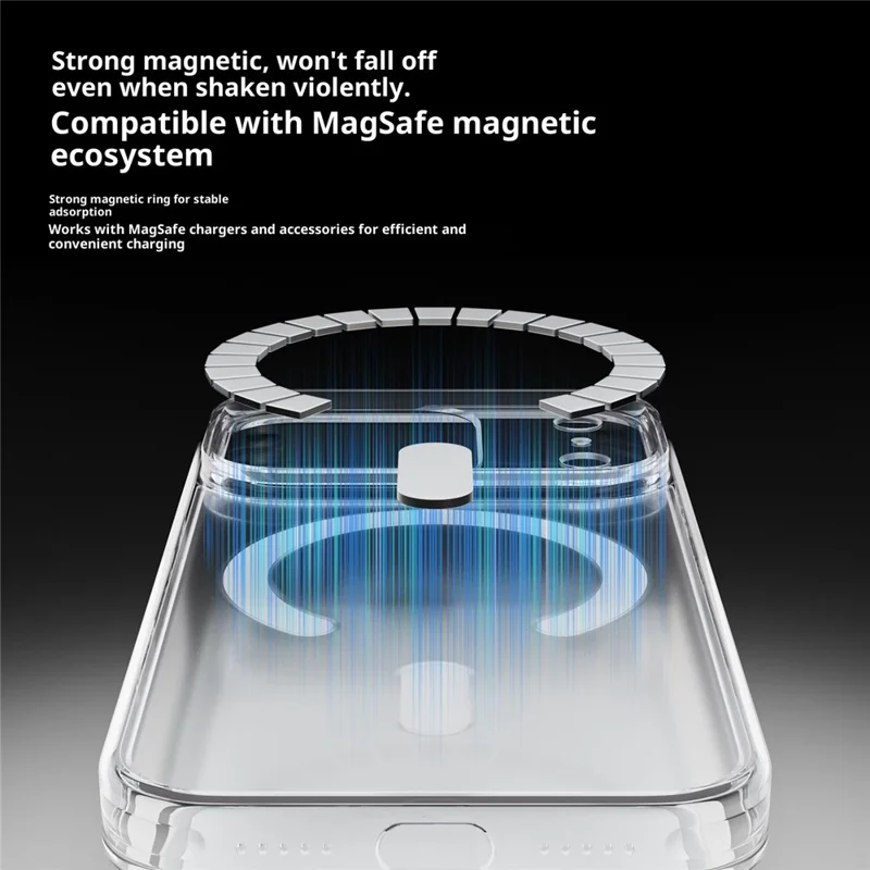 Cover per iPhone 17 Pro Max Compatibile con MagSafe, Cover Sottile Trasparente in Vetro Cristallino e PC Opaco - Bianco