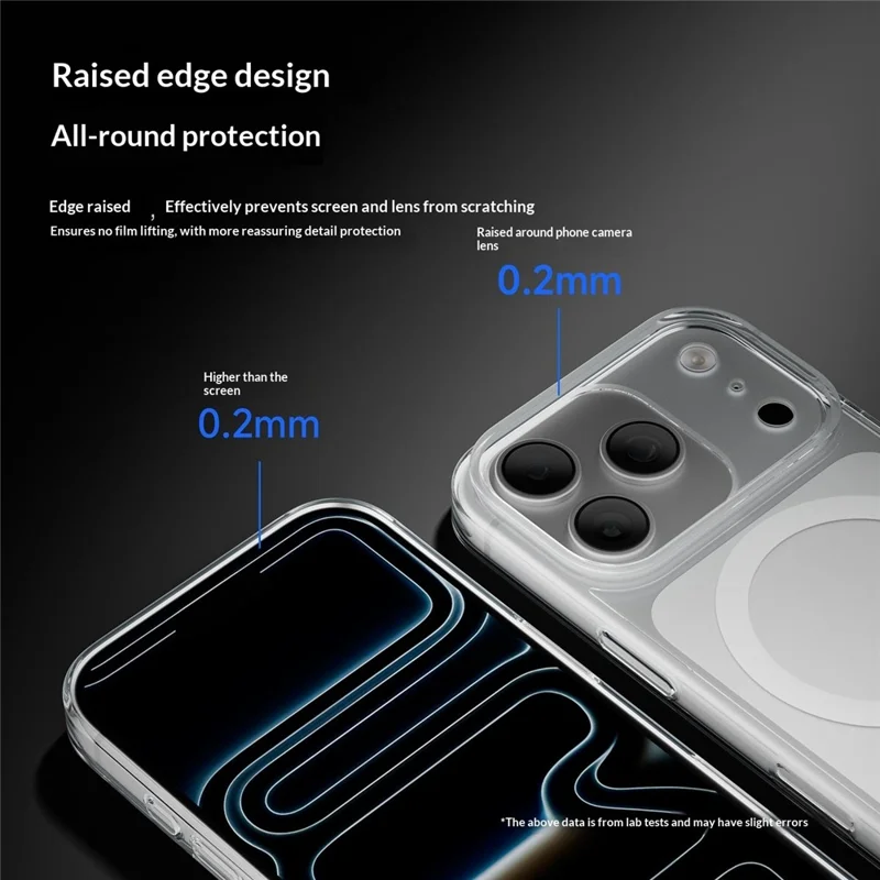 Cover per iPhone 17 Pro Max Compatibile con MagSafe, Cover Sottile Trasparente in Vetro Cristallino e PC Opaco - Bianco