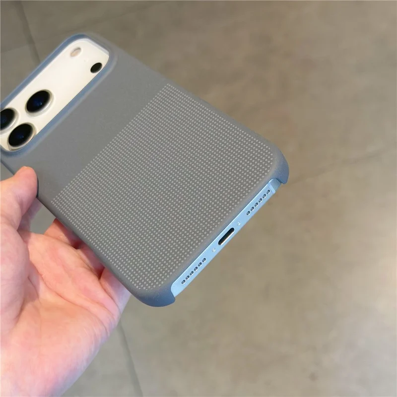 Étui pour iPhone 17 Pro compatible MagSafe avec motif à points, protection antitaches - Gris