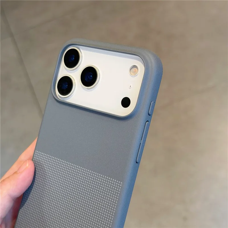 Étui pour iPhone 17 Pro compatible MagSafe avec motif à points, protection antitaches - Gris