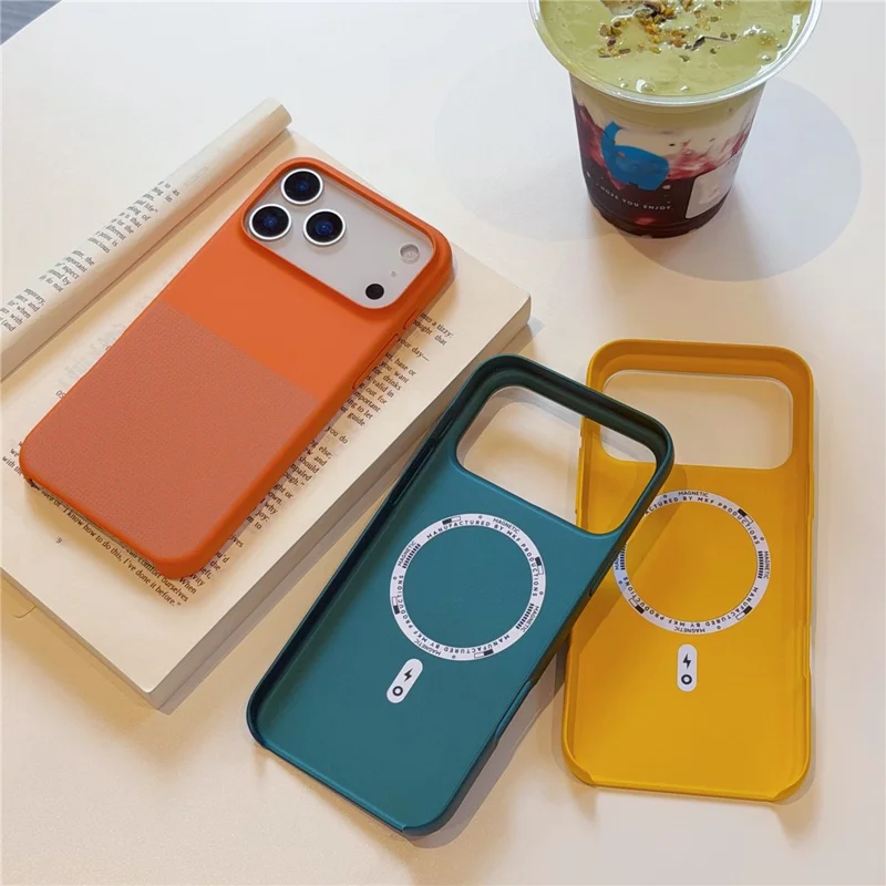 Étui pour iPhone 17 Pro compatible MagSafe avec motif à points, protection antitaches - Gris