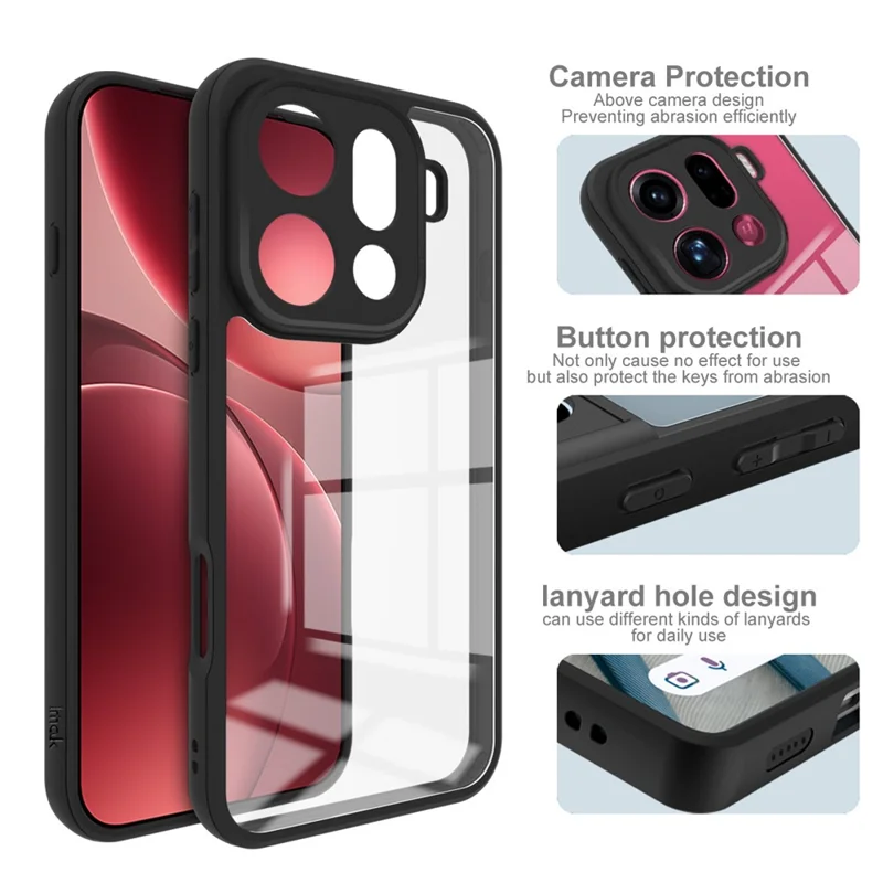 IMAK UX-9A Series For Oppo Find X9 Pro 5G Case Clear TPU PC Phone Cover Reinforced Corners