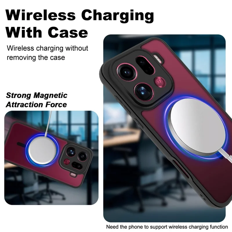 IMAK UX-9B Funda para Oppo Find X9 Pro 5G Compatible con MagSafe Funda Mate de PC y TPU para Móvil