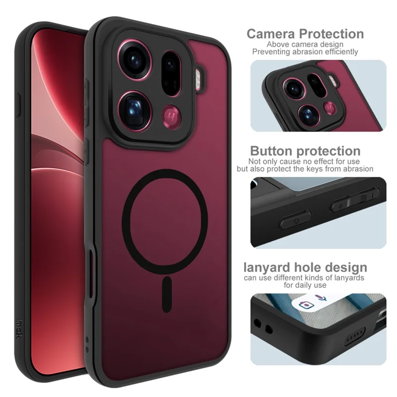 IMAK UX-9B Funda para Oppo Find X9 Pro 5G Compatible con MagSafe Funda Mate de PC y TPU para Móvil