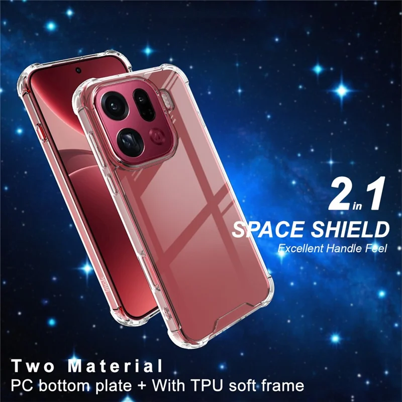 IMAK pour Oppo Find X9 Pro 5G Coque PC + TPU Étui Transparent Antichoc