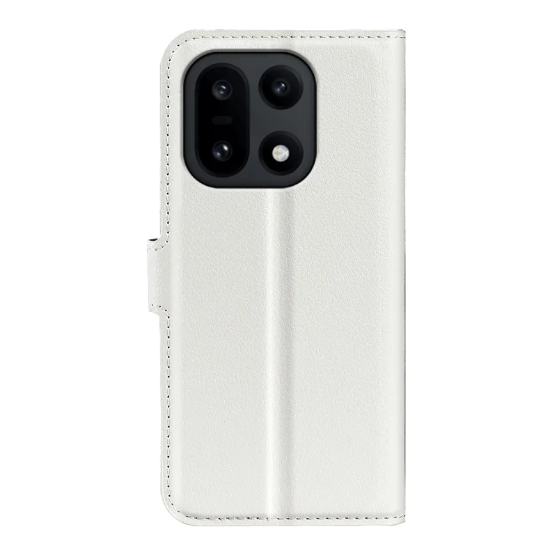 AMORUS For OnePlus 15 5G Wallet Case Litchi Texture Shockproof Leather Flip Stand Phone Cover - White