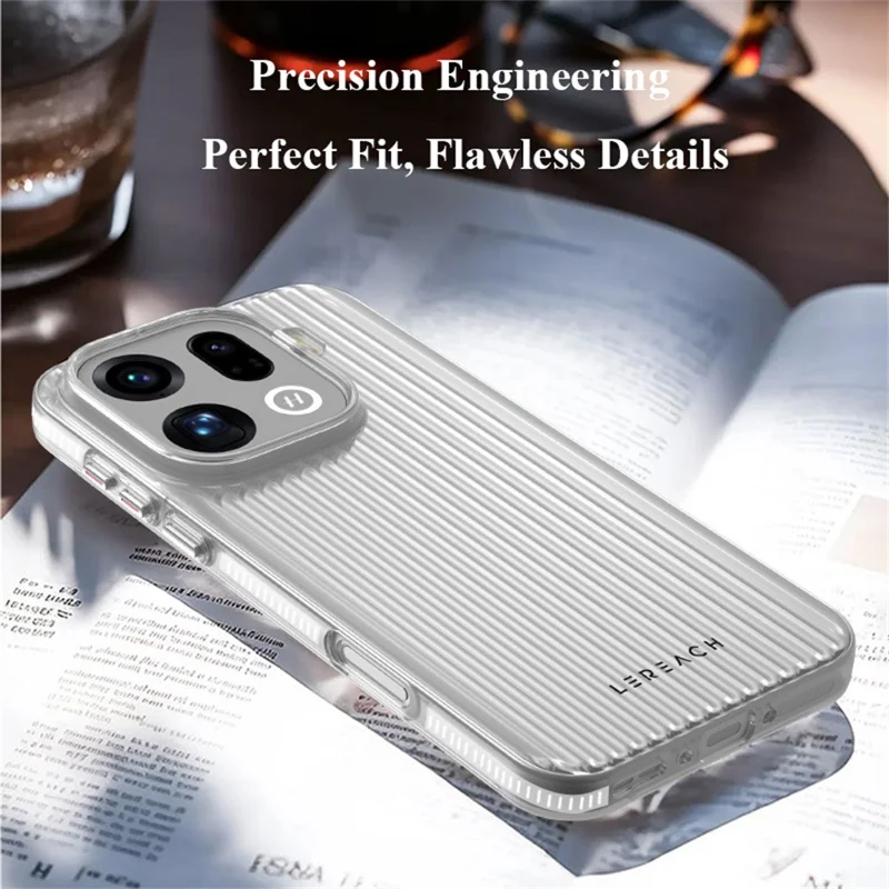 LEREACH TOC Series for Oppo Find X9 5G Case Flowing Grid PC Phone Cover - Black