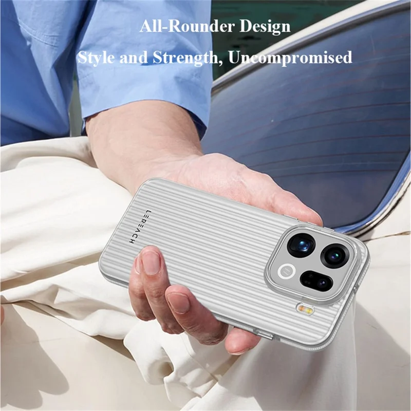 LEREACH TOC Series for Oppo Find X9 5G Case Flowing Grid PC Phone Cover - Black