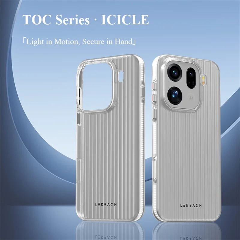 LEREACH TOC Series for Oppo Find X9 5G Case Flowing Grid PC Phone Cover - Black