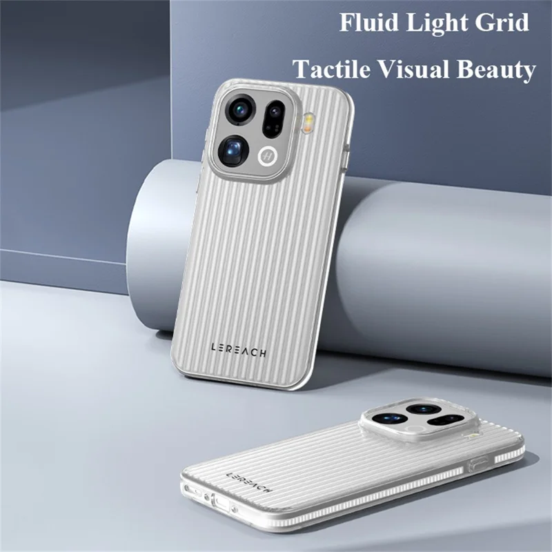 LEREACH TOC Series for Oppo Find X9 5G Case Flowing Grid PC Phone Cover - Black