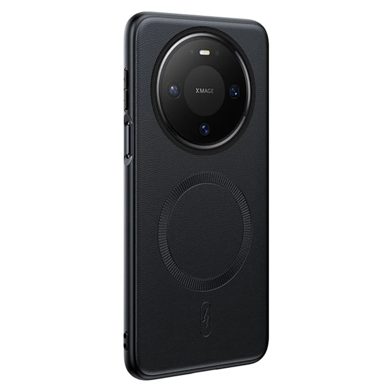 غطاء هواوي ميت 80 برو المغناطيسي من الجلد المطلي بـ TPU + PC - أسود